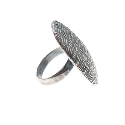 925 Sterling Silver Vintage Textured Oxidized Ring Size 5.5
