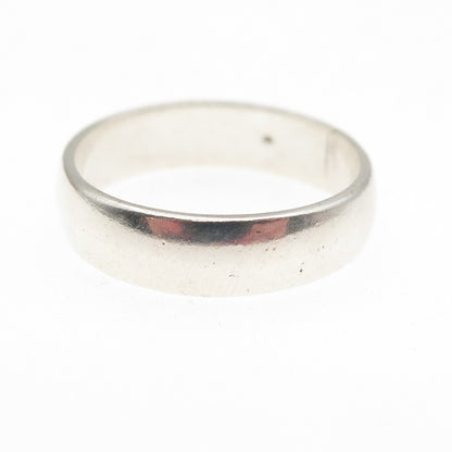 925 Sterling Silver Vintage Classic Wedding Band Ring Size 9.25