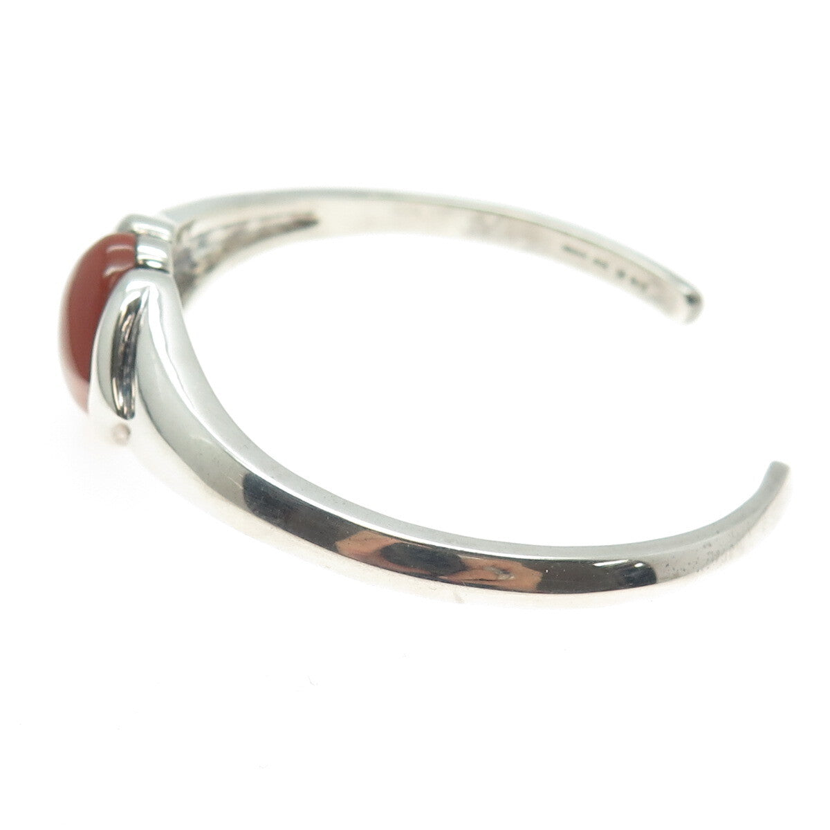 MICHELLE ALBALA Sterling Silver Vintage Real Red Jasper Adjustable Bracelet 7"
