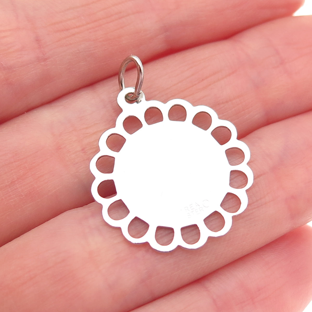 CREA 925 Sterling Silver Vintage Bermuda Palm Tree Floral Charm Pendant