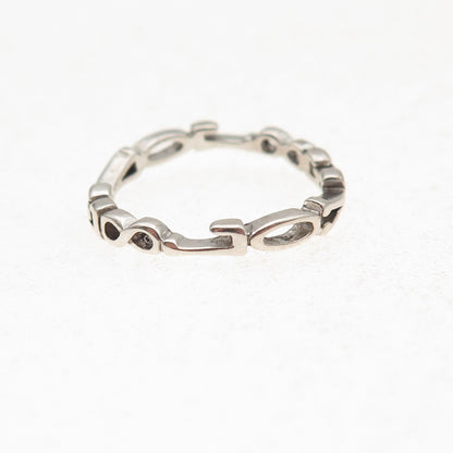 Ross Simons 925 Sterling Silver Vintage Love Oxidized Band Ring Size 5.75