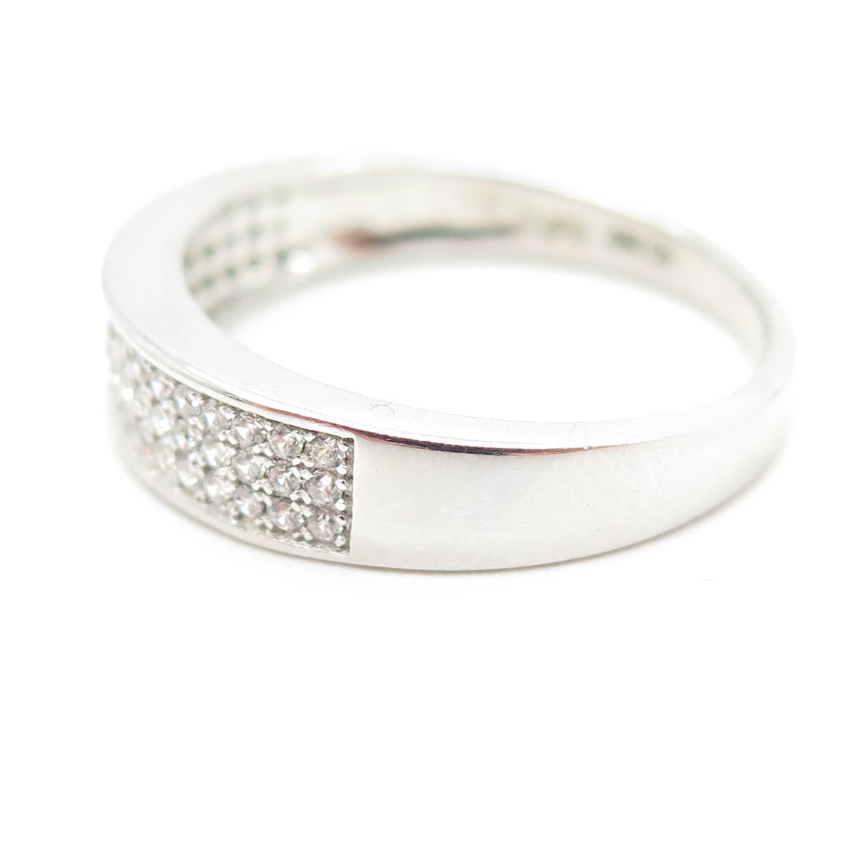 925 Sterling Silver Pave C Z Ring Size 9.75