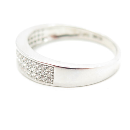 925 Sterling Silver Pave C Z Ring Size 9.75