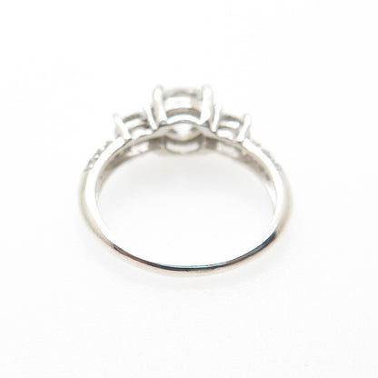 925 Sterling Silver Round-Cut C Z Engagement Ring Size 5.75