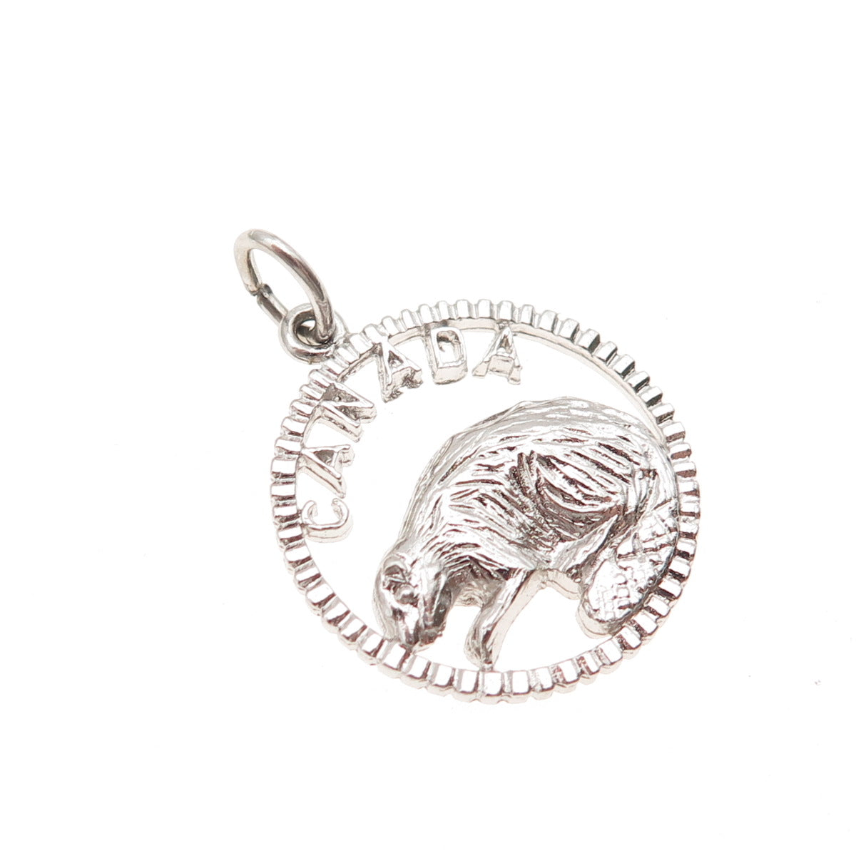 925 Sterling Silver Vintage Canada Beaver Mini Charm Pendant