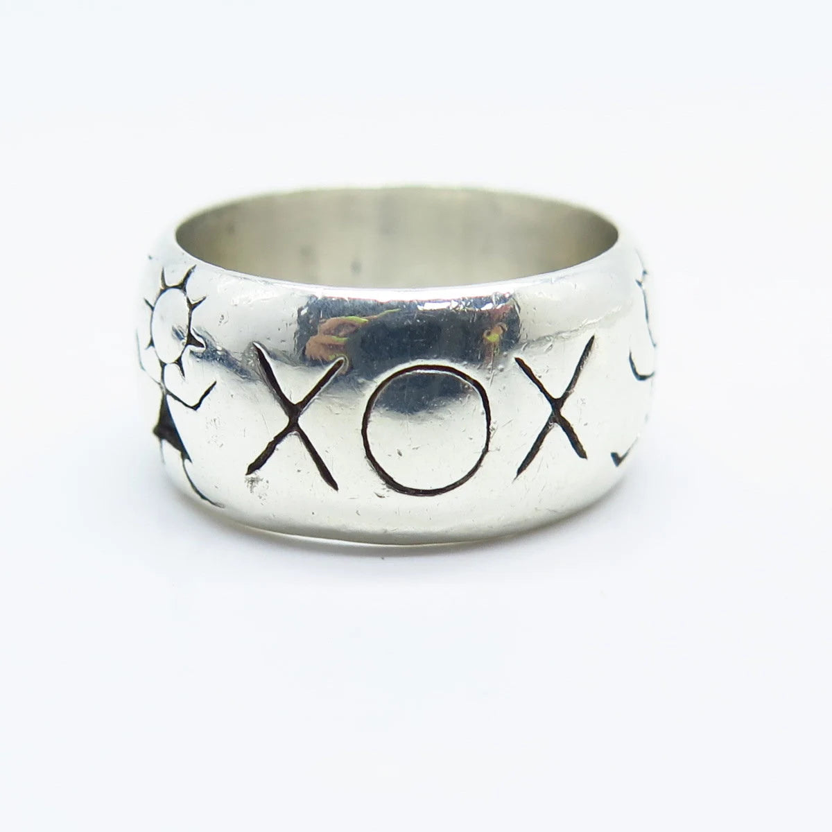 925 Sterling Silver Vintage Etched Band Ring Size 6.5