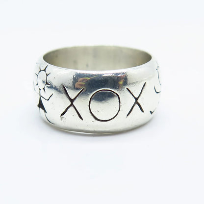925 Sterling Silver Vintage Etched Band Ring Size 6.5