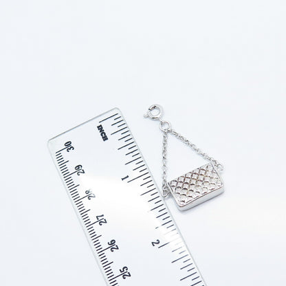 925 Sterling Silver Lady's Purse Charm Pendant