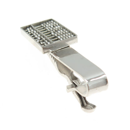 925 Sterling Silver Antique Hong Kong Abacus Tie Bar Clip