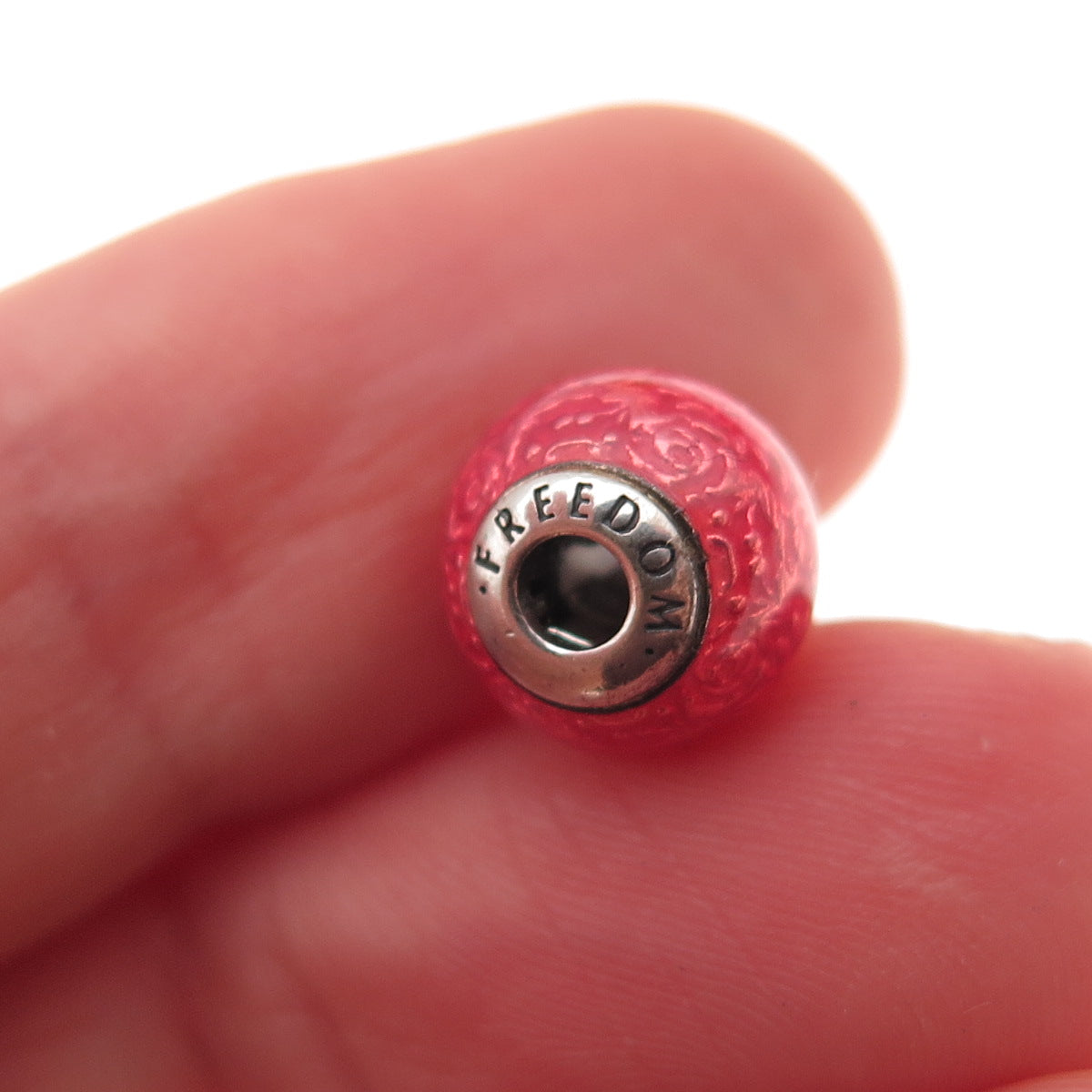 Pandora 925 Sterling Silver Enamel Essence Freedom Slide Bead Charm