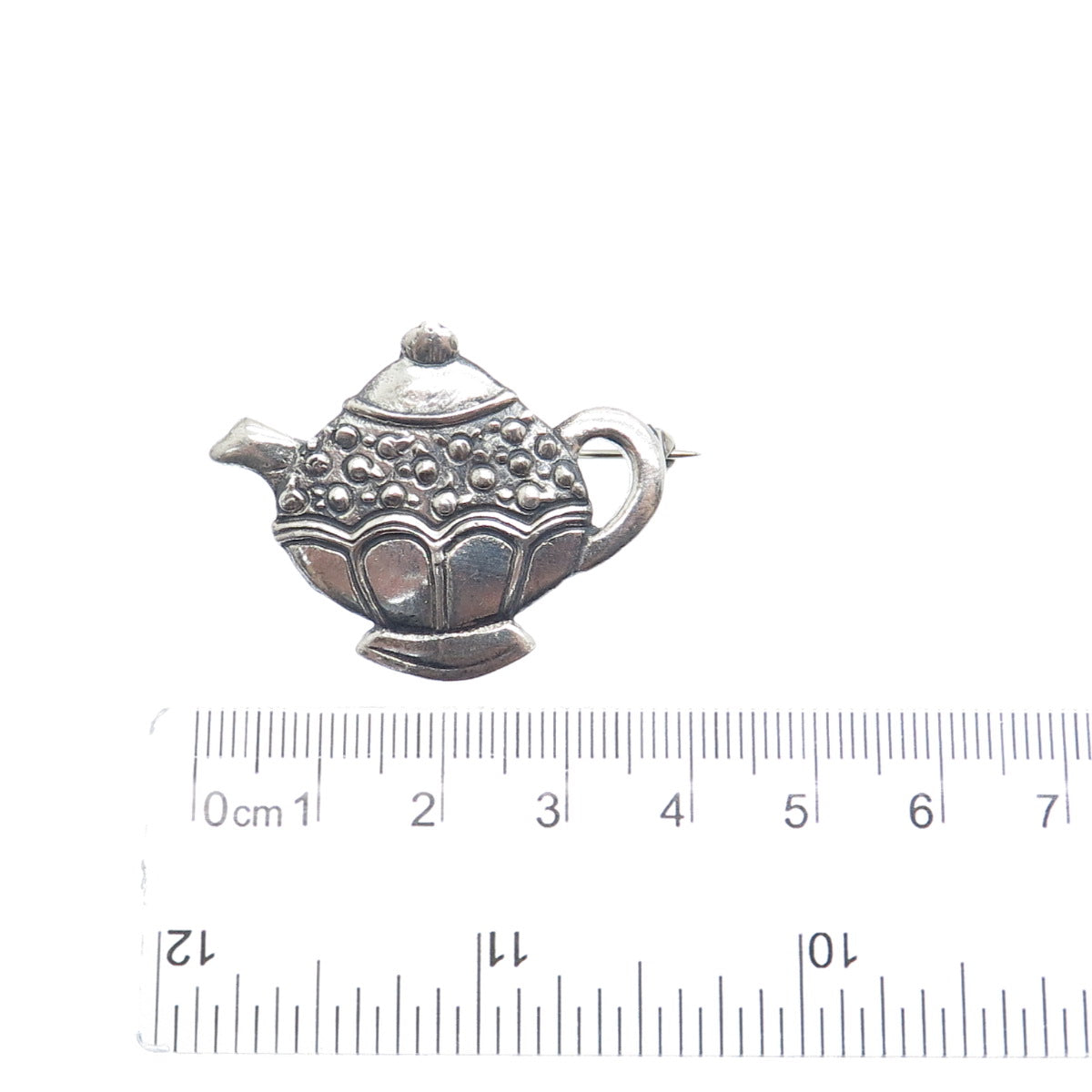 MARY ENGELBREIT 925 Sterling Silver Vintage Teapot Oxidized Pin Brooch