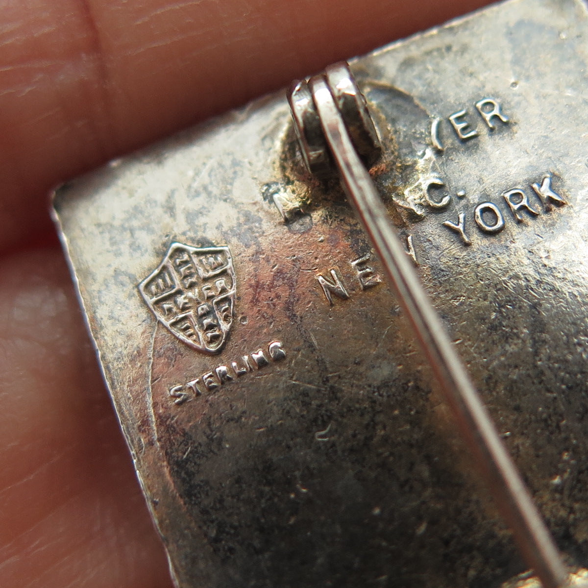 N.S. Meyer Inc Sterling Antique WWII Enamel Air Corps Technical School Brooch