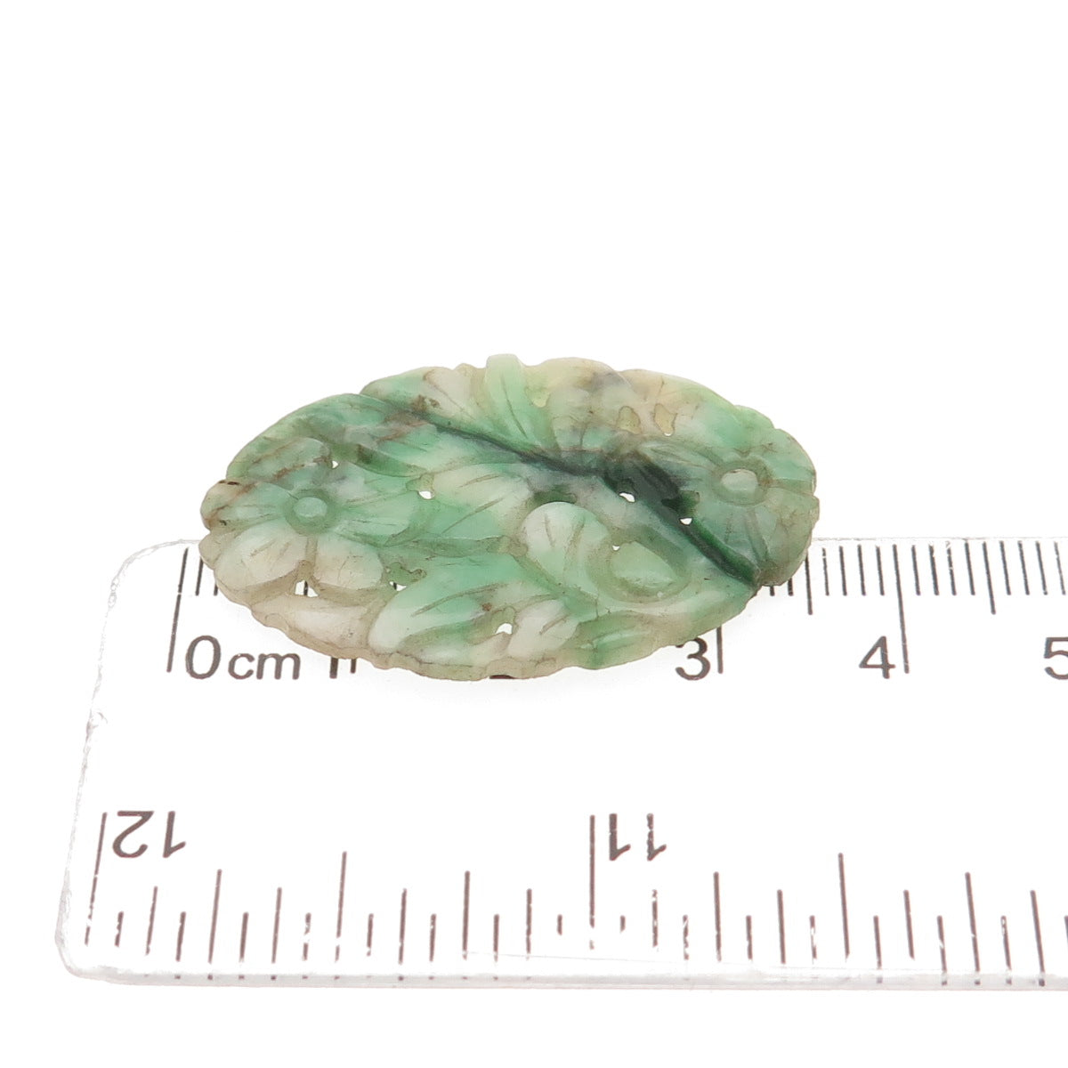 Antique China Real Carved Jade Floral for Pin Brooch / Pendant