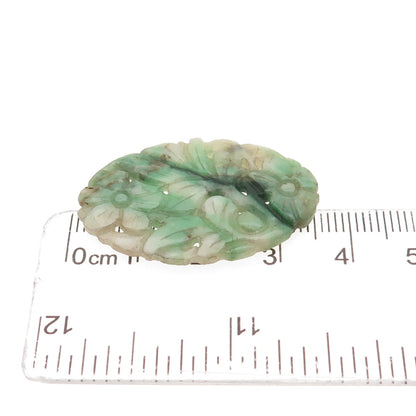 Antique China Real Carved Jade Floral for Pin Brooch / Pendant