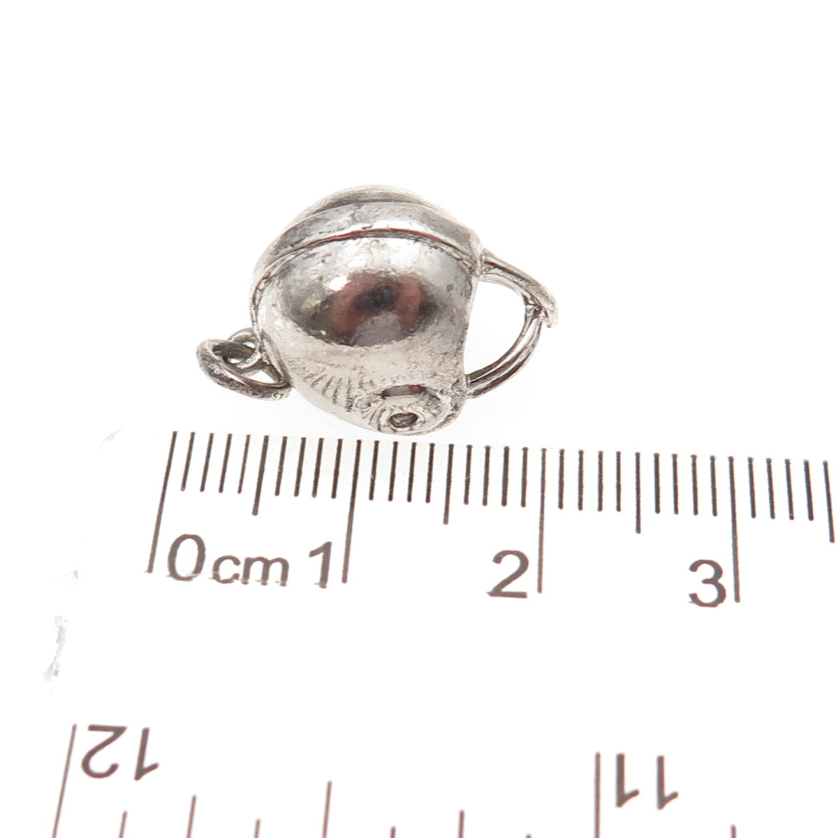 Danecraft 925 Sterling Silver Vintage Football Helmet Oxidized 3D Charm Pendant