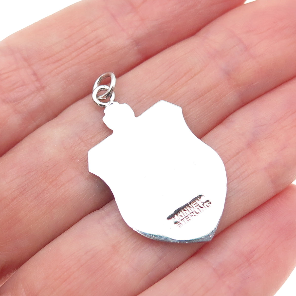 KENNEY 925 Sterling Silver Antique 1908 Enamel Lakewood College Charm Pendant