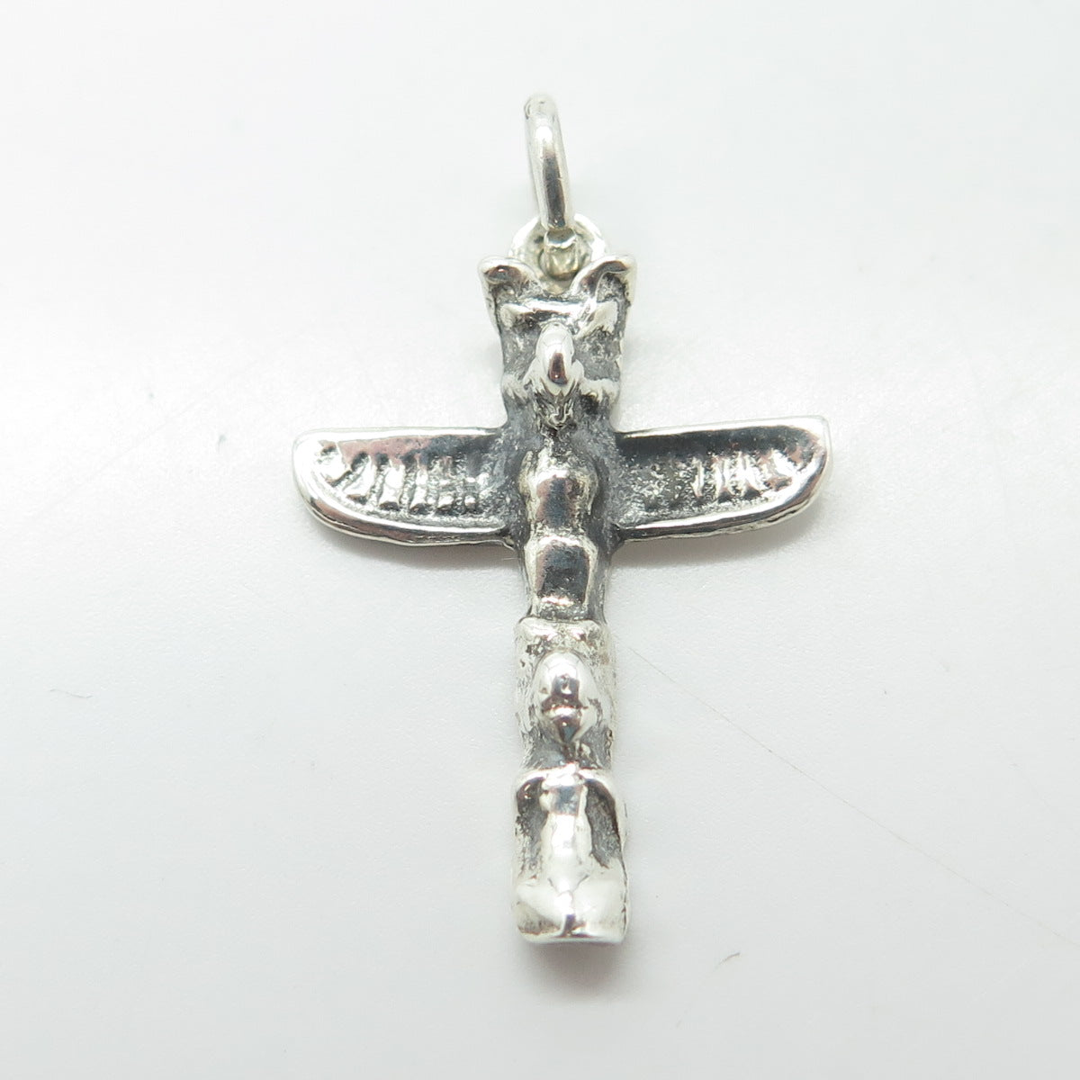 BREADNER CO. 925 Sterling Silver Vintage Totem Pole Tribal Charm Pendant