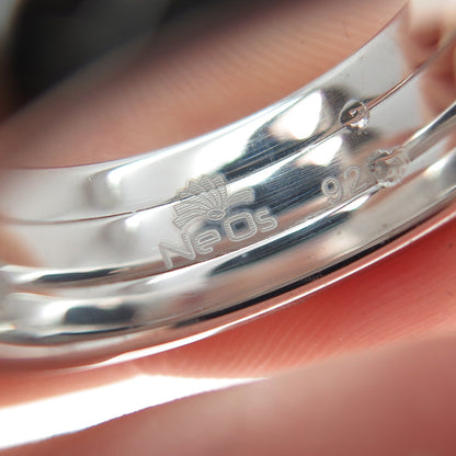 NEOS 925 Sterling Silver Textured Sewing Stitches Band Ring Size 8.75