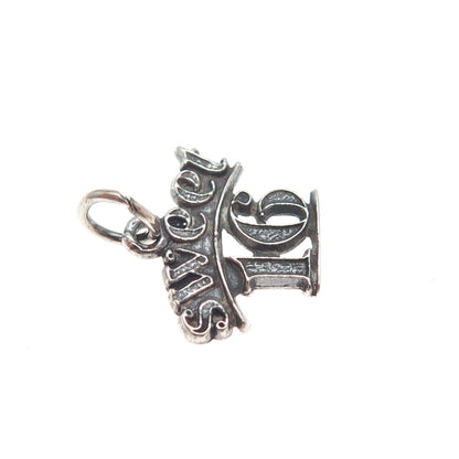 SUNWEST 925 Sterling Silver Vintage Sweet 16 Oxidized Minimalist Charm Pendant
