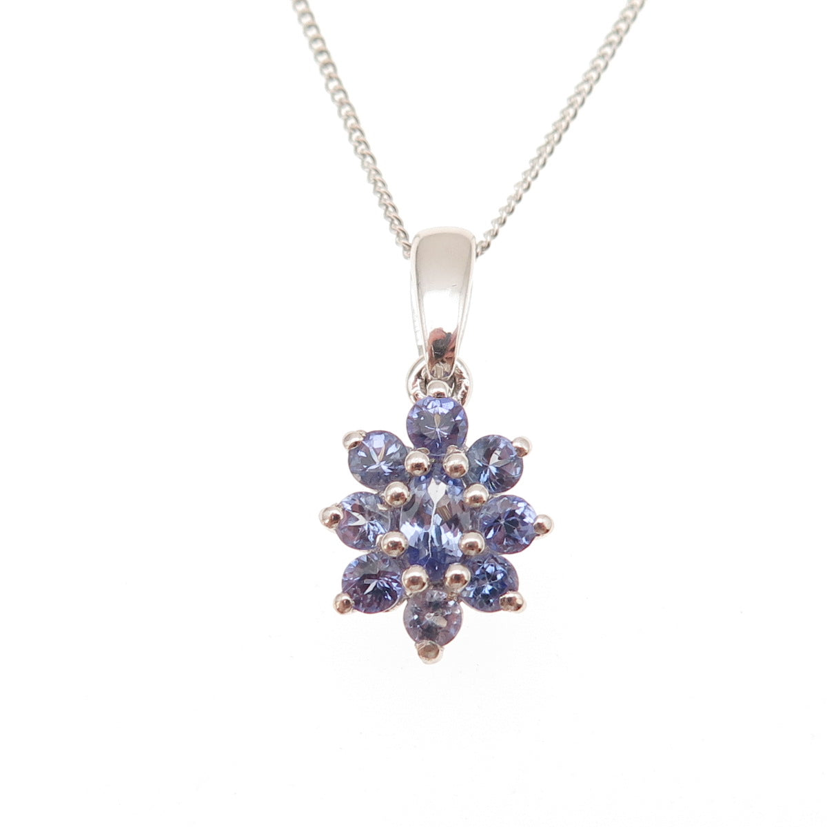 Chuck Clemency 925 Sterling Silver Real Tanzanite Cuban Chain Necklace 20"