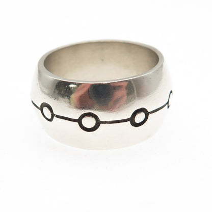 Lisa Jenks 925 Sterling Silver Vintage Modernist Ring Size 9.75
