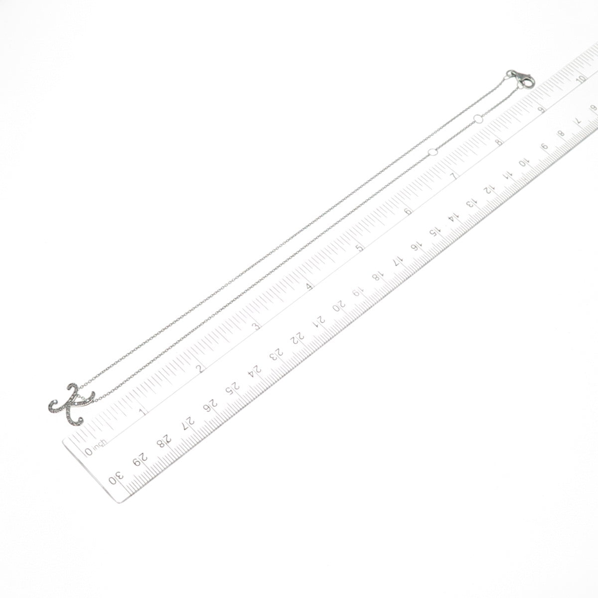 CAROL BRODIE MLD Sterling Silver Real Diamond Letter K Pendant Necklace 16-18"