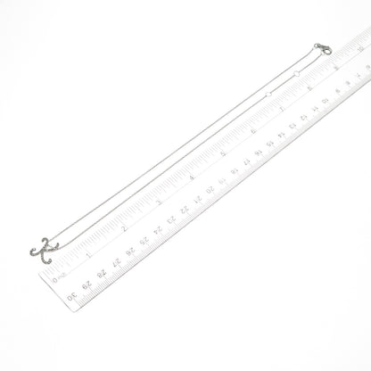 CAROL BRODIE MLD Sterling Silver Real Diamond Letter K Pendant Necklace 16-18"