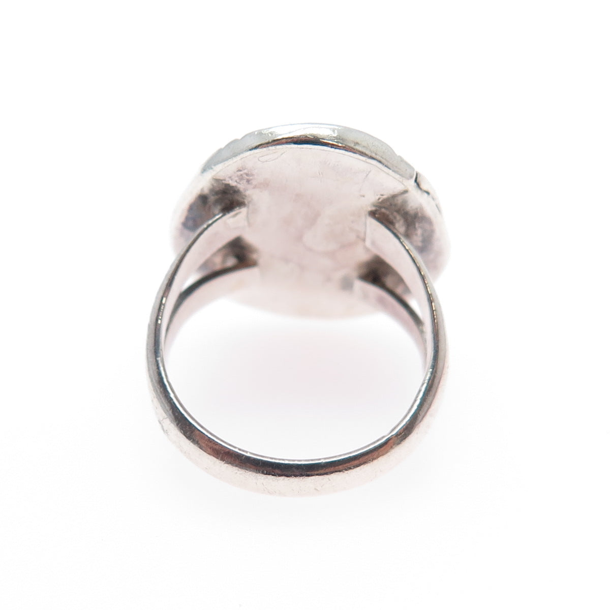 Old Pawn Sterling Silver Vintage Southwestern Turquoise Tribal Ring Size 3.75