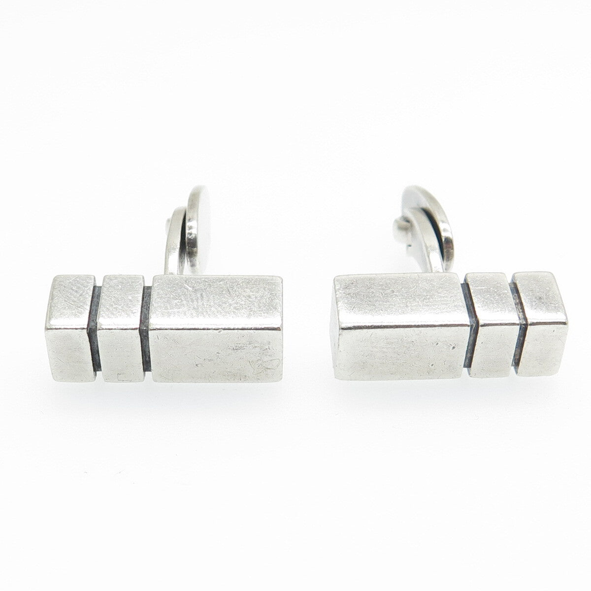 RANDERS SOLVVAREFABRIK Sterling Silver Vintage Denmark Modernist Bar Cufflinks