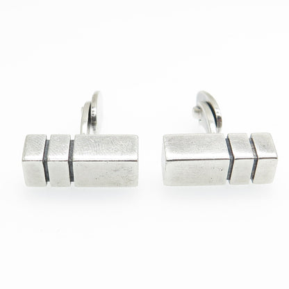 RANDERS SOLVVAREFABRIK Sterling Silver Vintage Denmark Modernist Bar Cufflinks