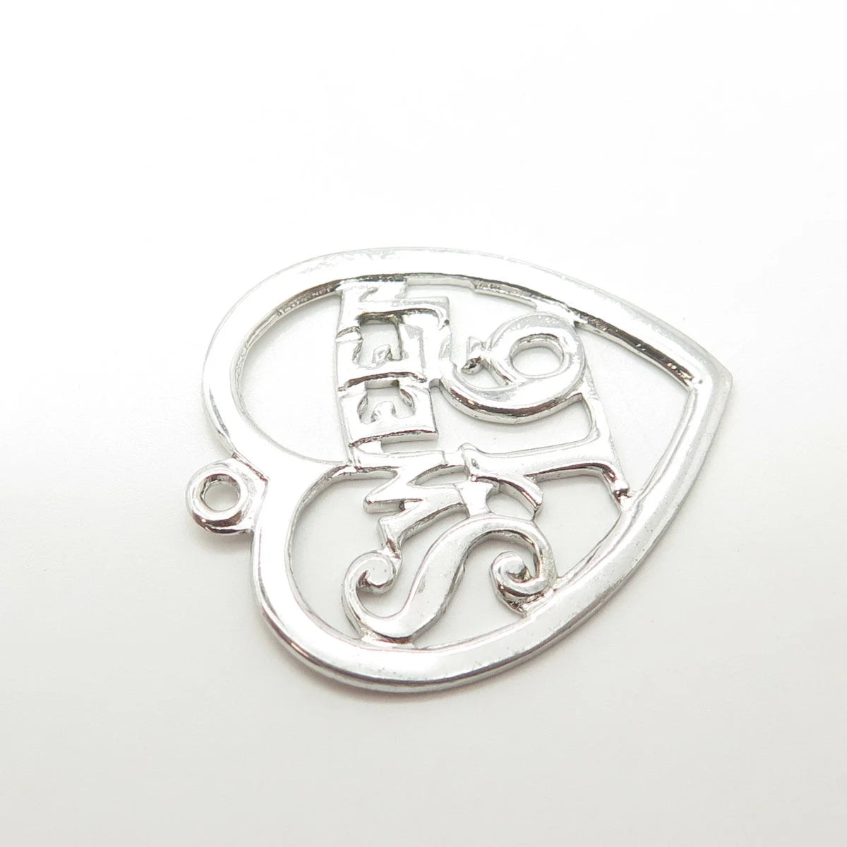 925 Sterling Silver Vintage Jewelart "Sweet 16" Heart Charm Pendant