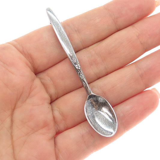 LUNT 925 Sterling Silver Vintage 1954 Summer Song Spoon Oxidized Pin Brooch