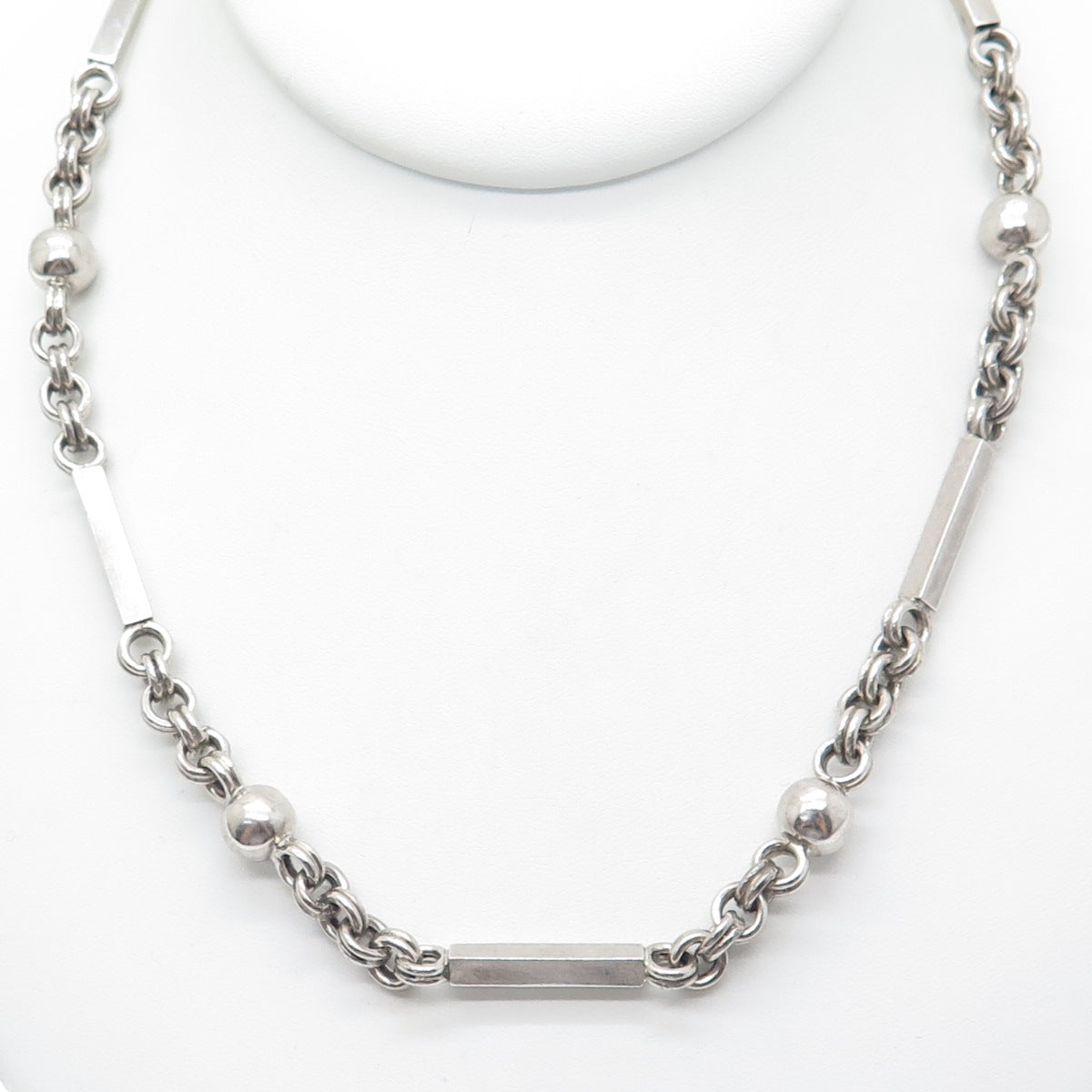 CECILIA TONO 925 Sterling Silver Vintage Mexico Multi-Chain Necklace 26"