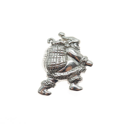 B. A. BALLOU & CO. 925 Sterling Silver Vintage Santa Claus Pin Brooch