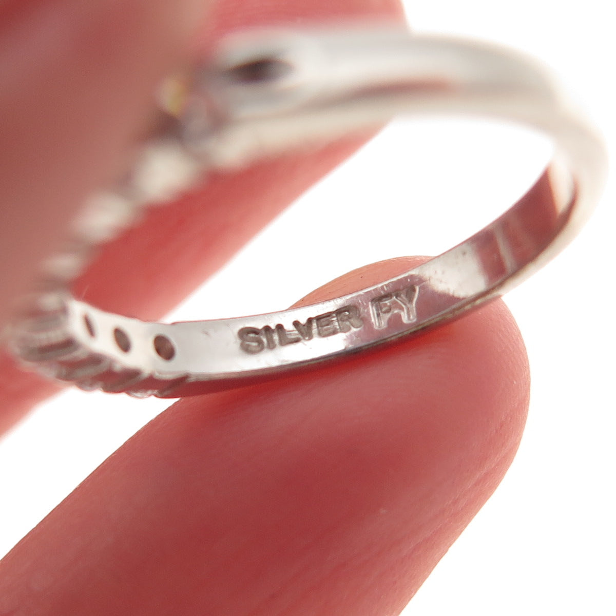 925 Sterling Silver Round-Cut C Z Engagement Ring Size 6.5