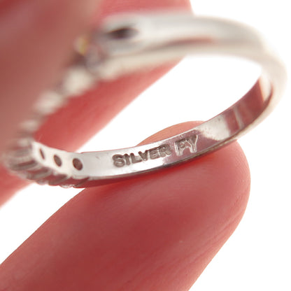 925 Sterling Silver Round-Cut C Z Engagement Ring Size 6.5