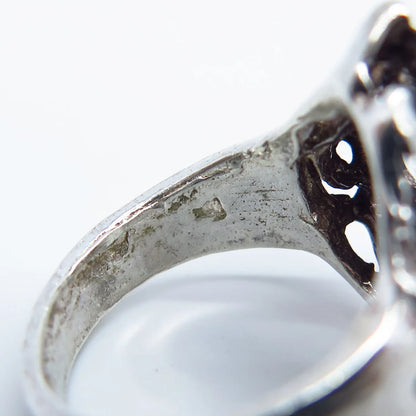 925 Sterling Silver Vintage Modernist Ring Size 4.75