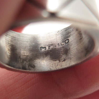 925 Sterling Silver Vintage Mexico X-Shape Geometric Band Ring Size 7.5