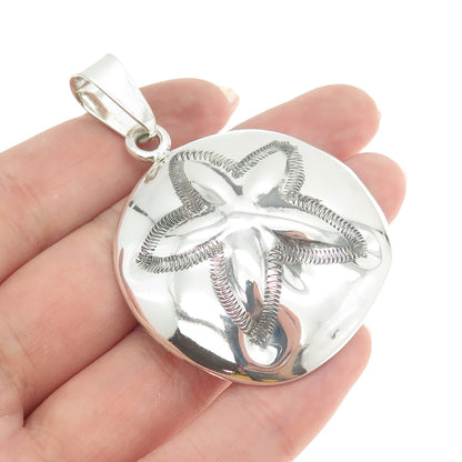 925 Sterling Silver Vintage ATI Mexico Sand Dollar Pendant