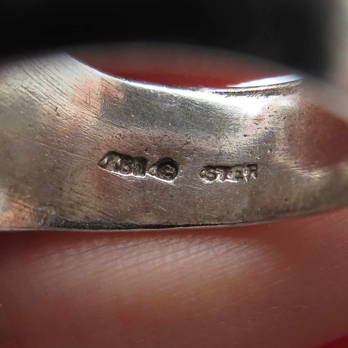 KABANA 925 Sterling Silver Vintage Modernist Flame Oxidized Ring Size 8