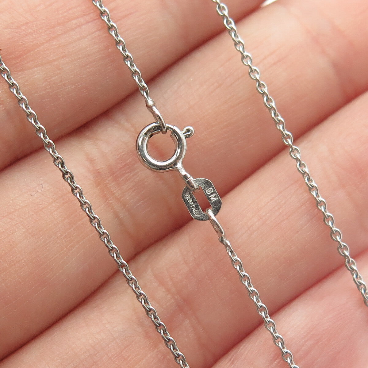 925 Sterling Silver Italy Round & Tapered Baguette-Cut C Z Heart Necklace 16"
