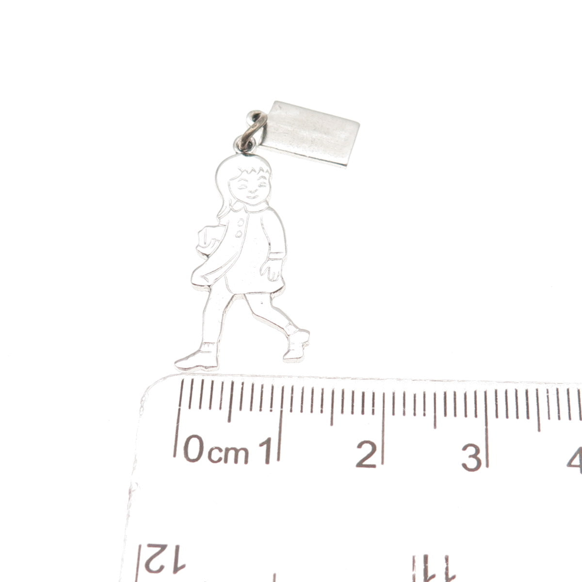 Griffith & Sons Sterling Silver Vintage First Day of School Girl Charm Pendant