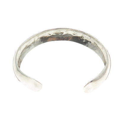 TRACY 925 Sterling Silver Vintage Southwestern Engraved Cuff Bracelet 6.5"