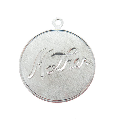 GRIFFITH & SONS CO. 925 Sterling Silver Vintage Engraved Mother Charm Pendant