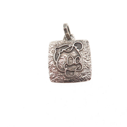 Walt Disney 800 Silver Vintage Italy Huey Dewey & Louie Duck Mini Charm Pendant
