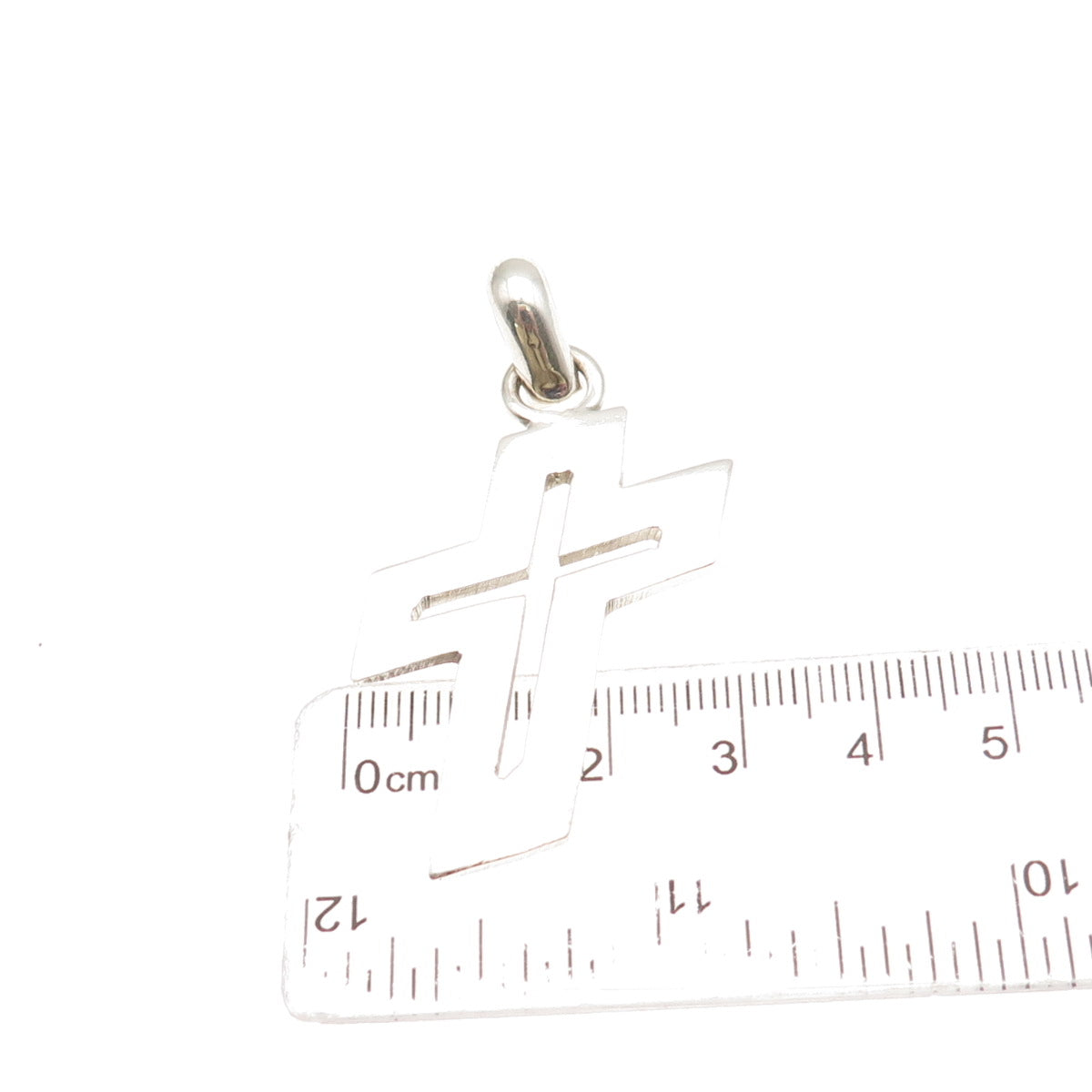 925 Sterling Silver Vintage Mexico Modernist Cross Pendant