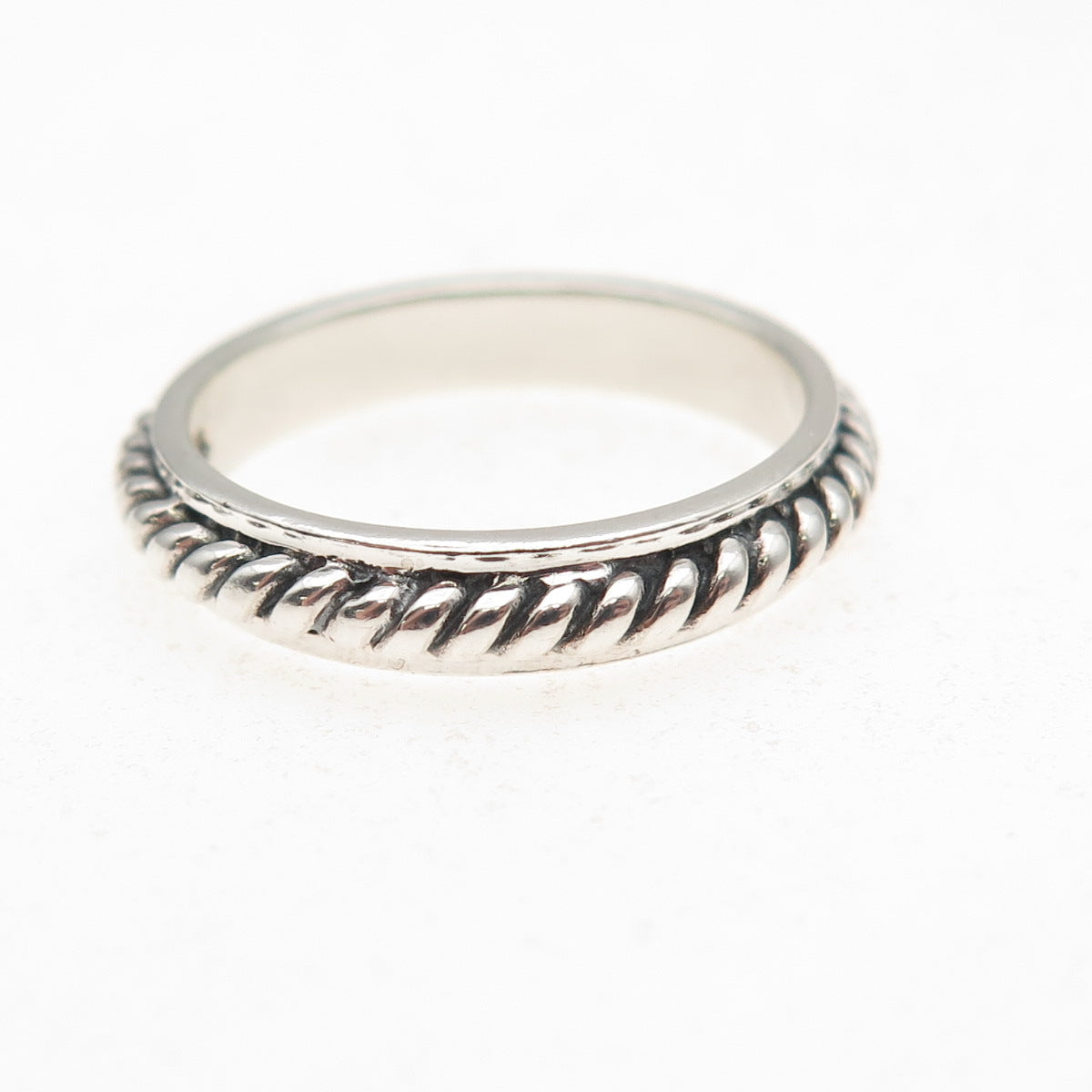 Chapal Zenray 925 Sterling Silver Vintage Roped Oxidized Band Ring Size 7