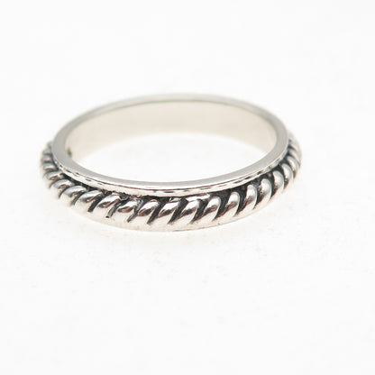 Chapal Zenray 925 Sterling Silver Vintage Roped Oxidized Band Ring Size 7