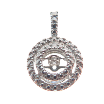 925 Sterling Silver Round-Cut Shaped C Z Minimalist Pendant