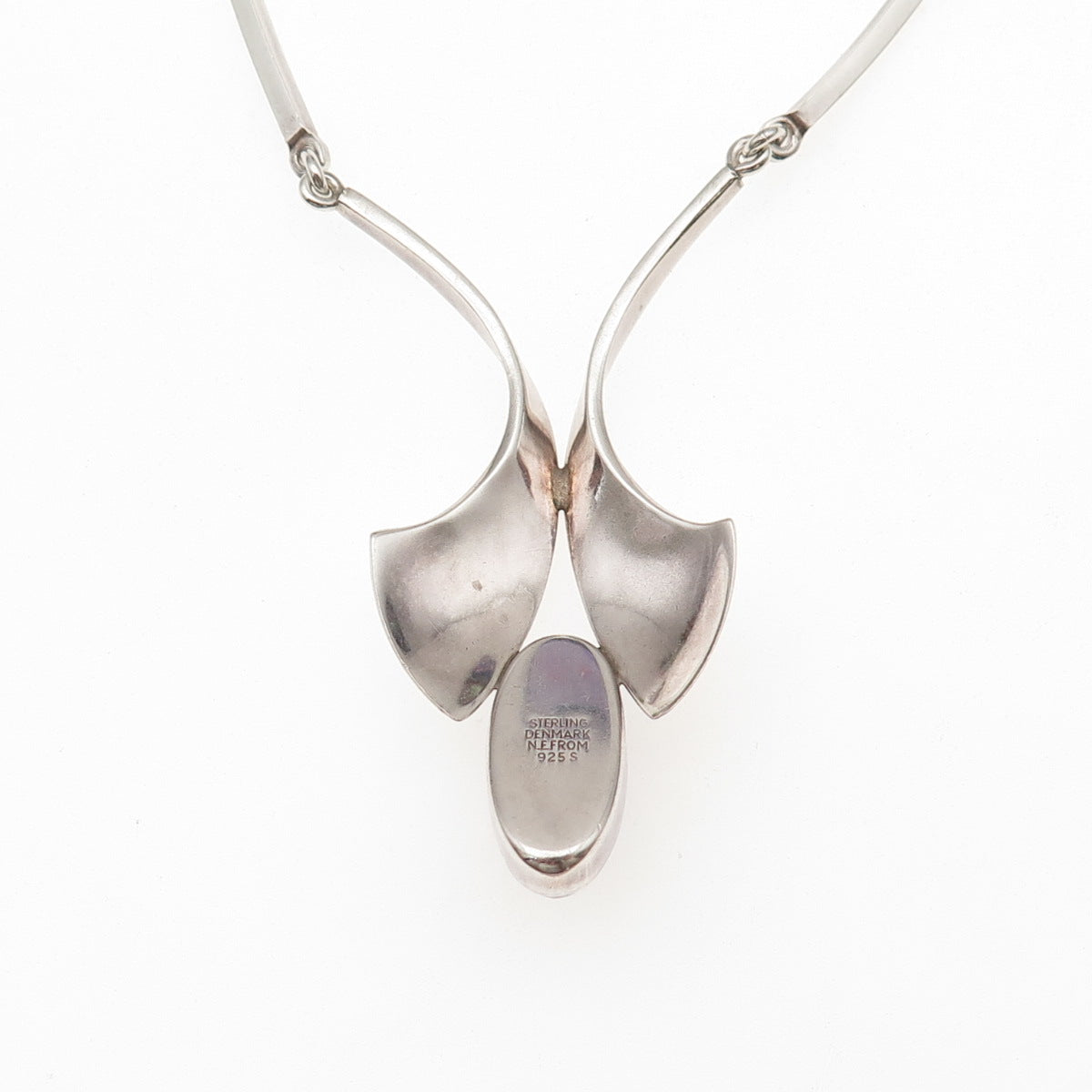 Niels Erik From 925S Sterling Silver Vintage Denmark Real Amethyst Necklace 16"